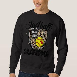 Sudadera Leopard Softball Glove Softball Grandma Happy Moth