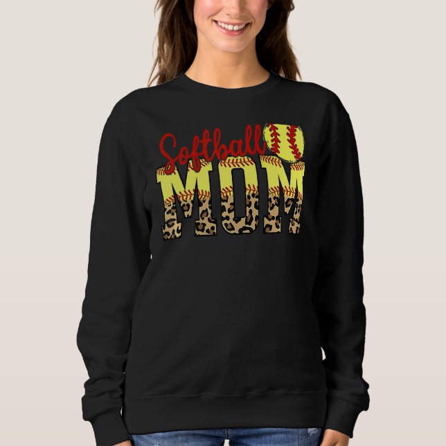 Sudadera Leopard Softball Mom Game Day Mother's Day 2022 (Anverso)