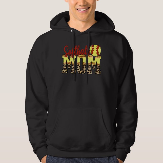Sudadera Leopard Softball Mom Game Day Mother's Day 2022 (Anverso)