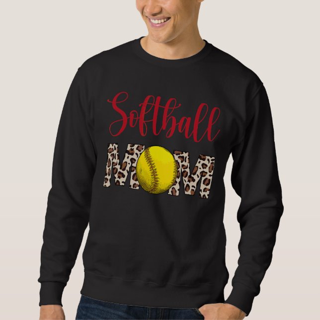 Sudadera Leopard Softball Mom Softball Game Day Vibes Mothe (Anverso)