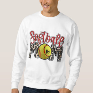 Sudadera Leopard Softball Mom Softball Game Day Vibes Mothe