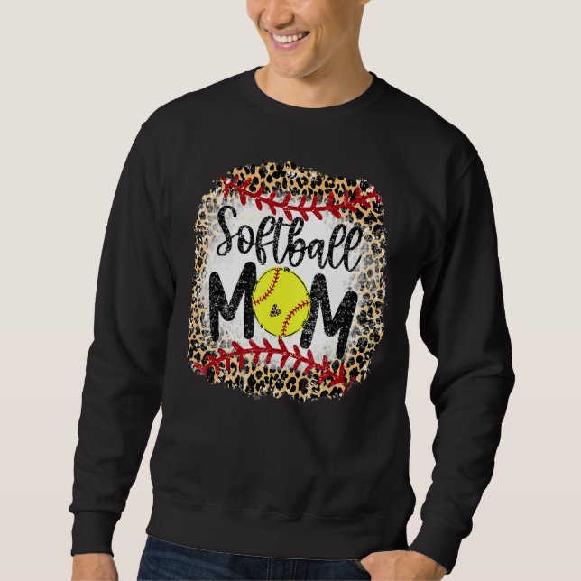 Sudadera Leopard Softball Mom Softball Game Day Vibes Mothe (Anverso)