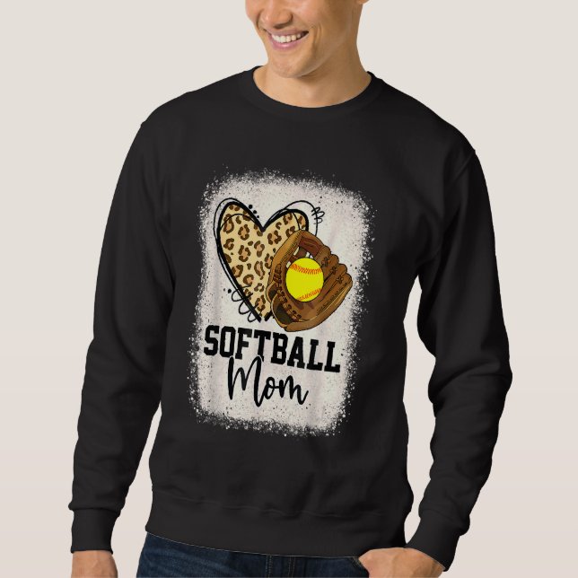 Sudadera Leopard Softball Mom Softball Game Day Vibes Mothe (Anverso)