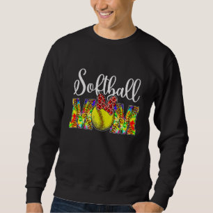 Sudadera Leopard Softball Mom Tie Dye Softball Game Day Mot