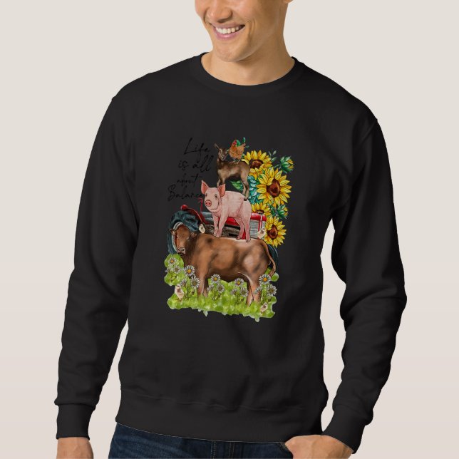 Sudadera Leopard Sunflower Farm Animals Vegan Life Is About (Anverso)