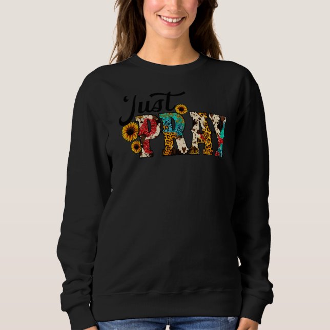 Sudadera Leopard Sunflower Pray Piel de vaca Christian West (Anverso)