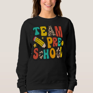 Sudadera Leopard Team Preschool Pencil Pre K Teacher Back T