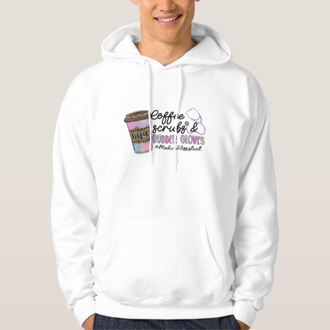 Sudadera Leopard Tie Dye Coffs Scrubs Gantes Assis Médica (Anverso)