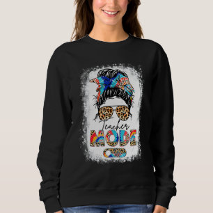 Sudadera Leopard Tie Dye Messy Bun Teacher Boho Mode Off Su