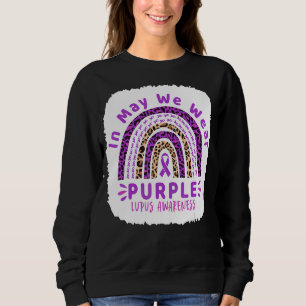 Sudadera Leopardo Arcoiris En Mayo Usamos Lupus Awaren Púrp