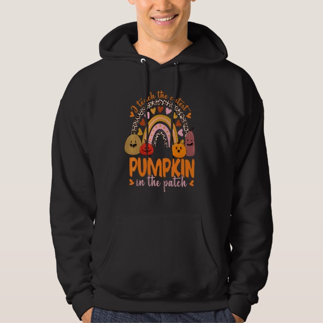 Sudadera Leopardo Arcoíris Enseño Las Calabazas Más Lindas  (Anverso)