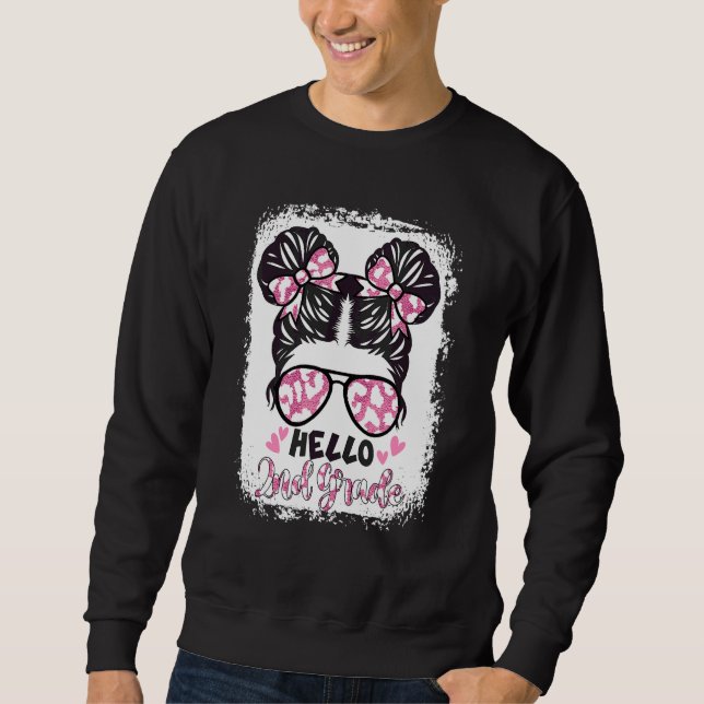Sudadera Leopardo Blanqueado Hola 2do Segundo Grado Moño De (Anverso)