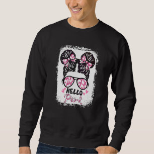Sudadera Leopardo Blanqueado Hola Pre K Preescolar Moño Des
