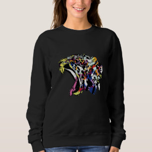 Sudadera Leopardo Cheetah En Los Colores Pop Colorful Roar 