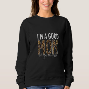 Sudadera Leopardo de las mujeres soy una madre divertida ma
