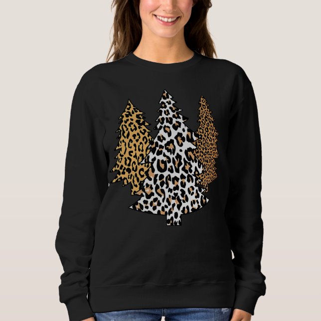 Sudadera leopardo de las navidades cheetah regalo de impres (Anverso)