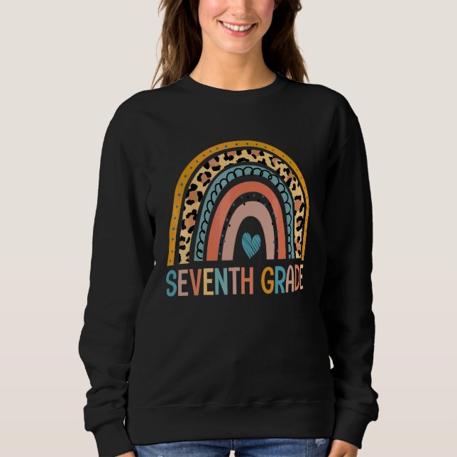 Sudadera Leopardo de séptimo grado Arcoíris  Profesor del p (Anverso)