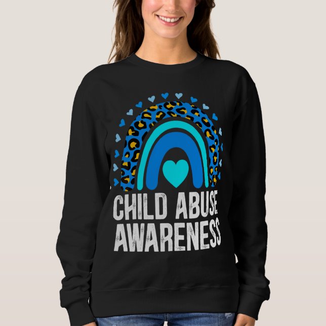 Sudadera Leopardo Del Arcoiris En Abril Usamos Abuso Azul I (Anverso)