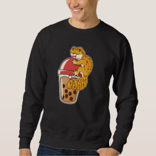 Sudadera Leopardo Gecko Beber Boba Té de burbuja