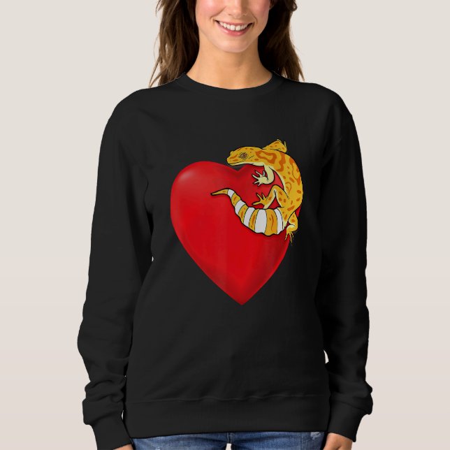Sudadera Leopardo Gecko Leopardo Amor Cute Gecko En Hea (Anverso)