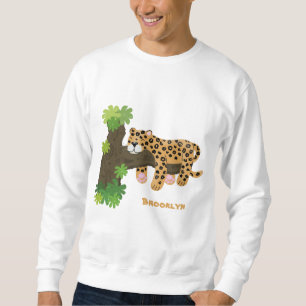Sudadera Leopardo lindo durmiendo en un ilustracion de pers