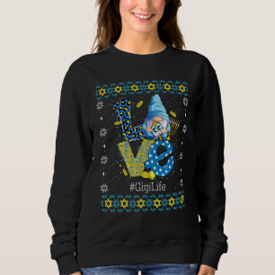 Sudadera Leopardo Love Gnome Menorah Dreidel Gigi Life Hanu