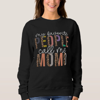 Sudadera Leopardo Mi Gente Favorita Me Llama Momo Día De La