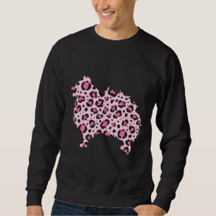 Sudadera Leopardo rosa Perro Pomeraniano Impresión Perro Po