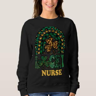 Sudadera Leopardo Shamrock Arcoiris Por Día De San Patricio