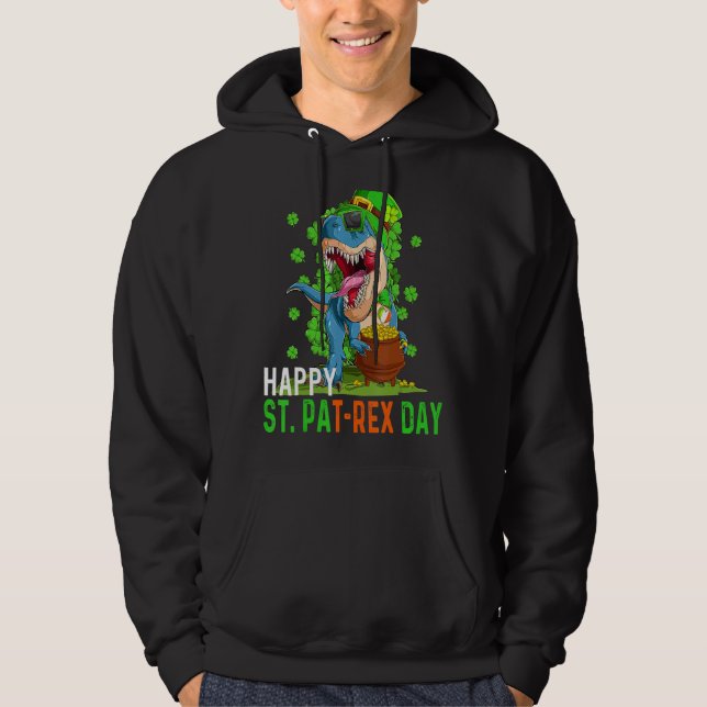Sudadera Leprechaun Dino Happy St Patrex Patricks Day Toddl (Anverso)