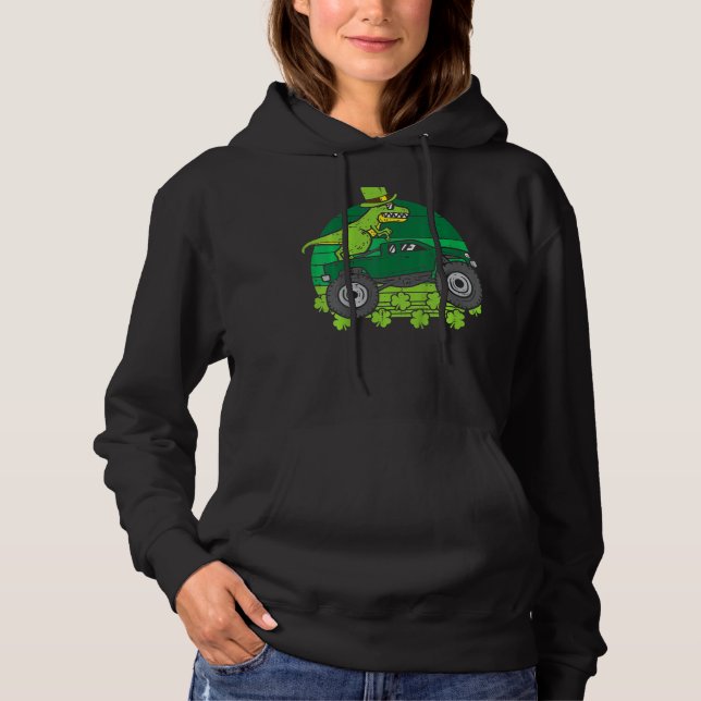 Sudadera Leprechaun Dino Monster Truck St Patricks Day Todd (Anverso)
