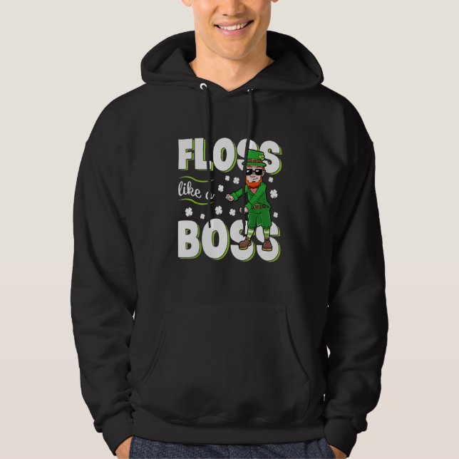 Sudadera Leprechaun Floss Like A Boss St Patricks Day Boys  (Anverso)