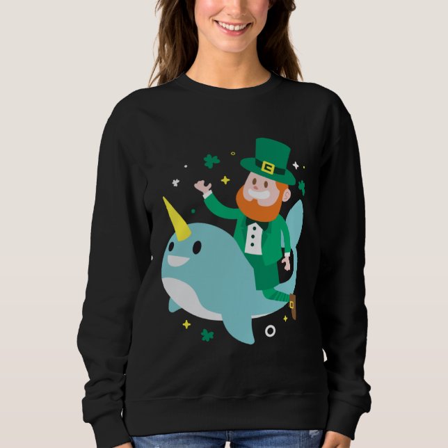 Sudadera Leprechaun Narwhale  Cute St Patricks Day 2020 Boy (Anverso)