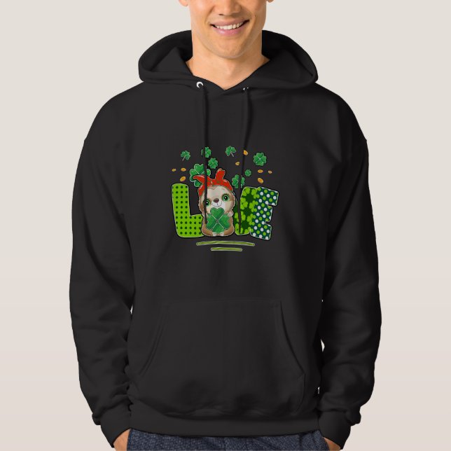 Sudadera Leprechaun Sloth Love Irish Shamrock (Anverso)