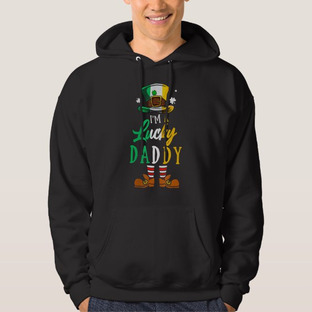 Sudadera Leprechaun Soy un papi afortunado feliz Da Patrick (Anverso)