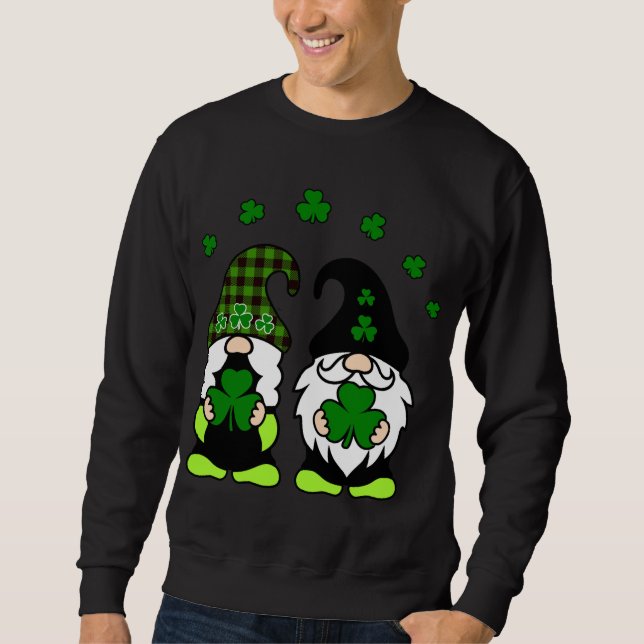 Sudadera Leprechaun St Patrick's Day Gnomes Shamrock Irish (Anverso)