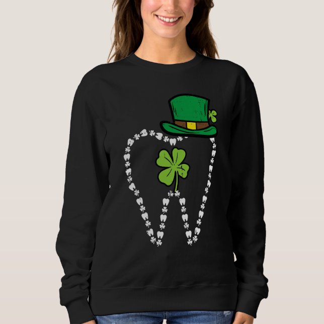 Sudadera Leprechaun Tooth Shamrock St Patrick Day Dentist D (Anverso)