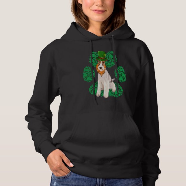 Sudadera Leprechaun Wire Fox Terrier St Patricks Day Shamro (Anverso)