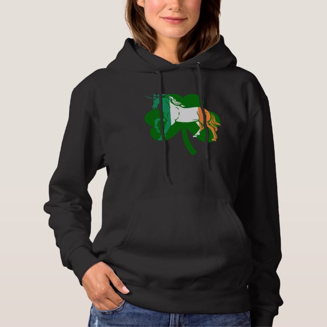 Sudadera Lepricon Unicorn Horse Lucky Shamrock St Patricku2 (Anverso)