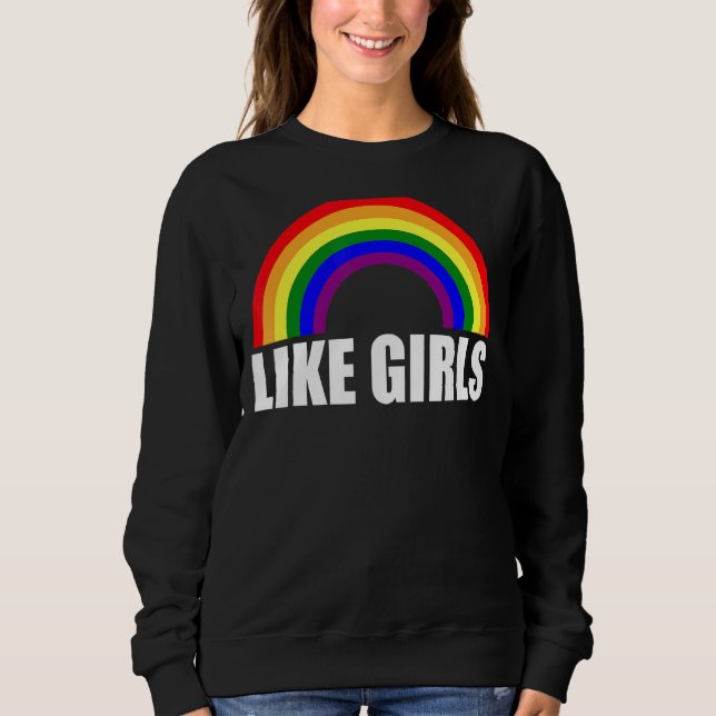 Sudadera Lesbiana como el arcoiris Chicas (Anverso)