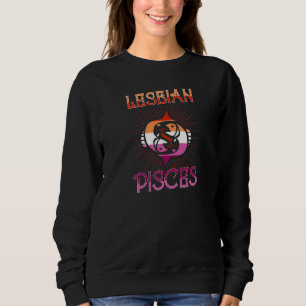 Sudadera Lesbianas Pisces Zodiac Rótulo Horóscopo de cumple