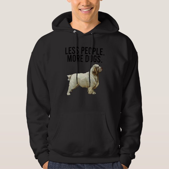 Sudadera Less People More Dogs Clumber Spaniel Introvert (Anverso)