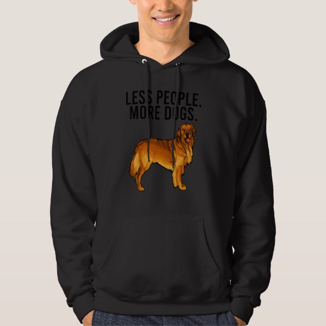 Sudadera Less People More Dogs Golden Retriever Introvert (Anverso)