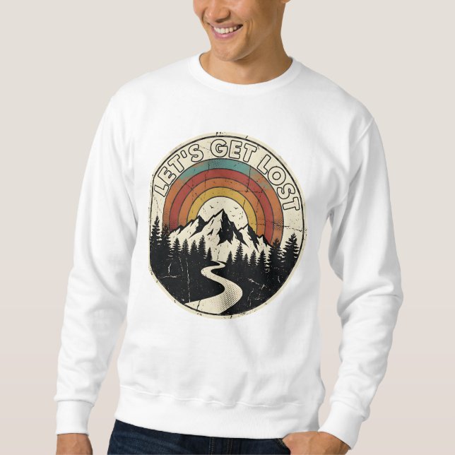 Sudadera Let’s Get Lost Retro Mountain Adventure Outdoor (Anverso)