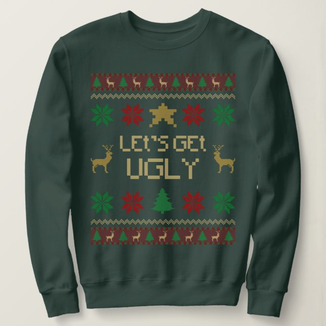 Sudadera Let’s Get Ugly Christmas (Anverso del diseño)