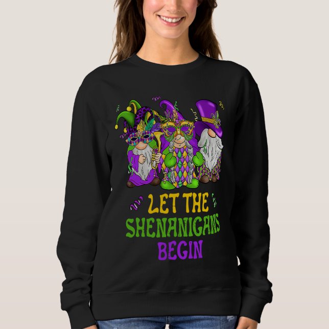 Sudadera Let The Shenanigans Begin Gnomes Mardi Gras  Men W (Anverso)