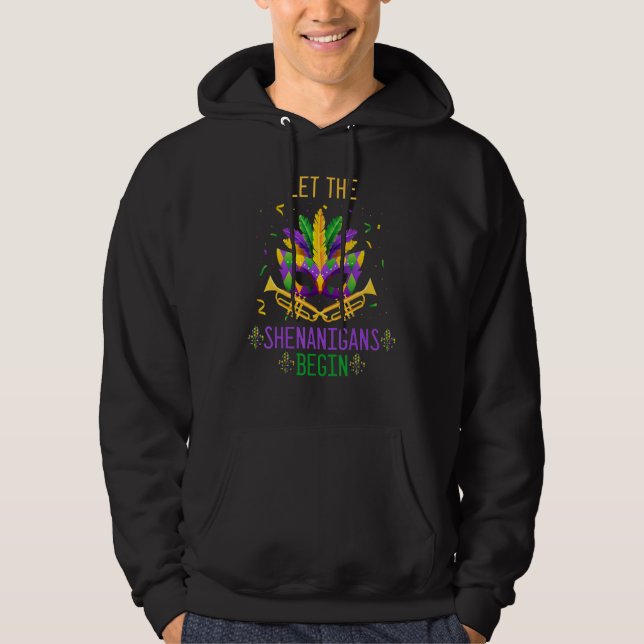 Sudadera Let The Shenanigans Begin Mardi Gras Shirt, Kids M (Anverso)
