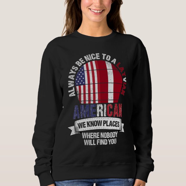 Sudadera Letón Americano Conocemos Lugares donde País Leton (Anverso)