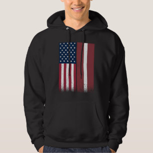 Sudadera Letonia: Banderas letonas norteamericanas orgullos
