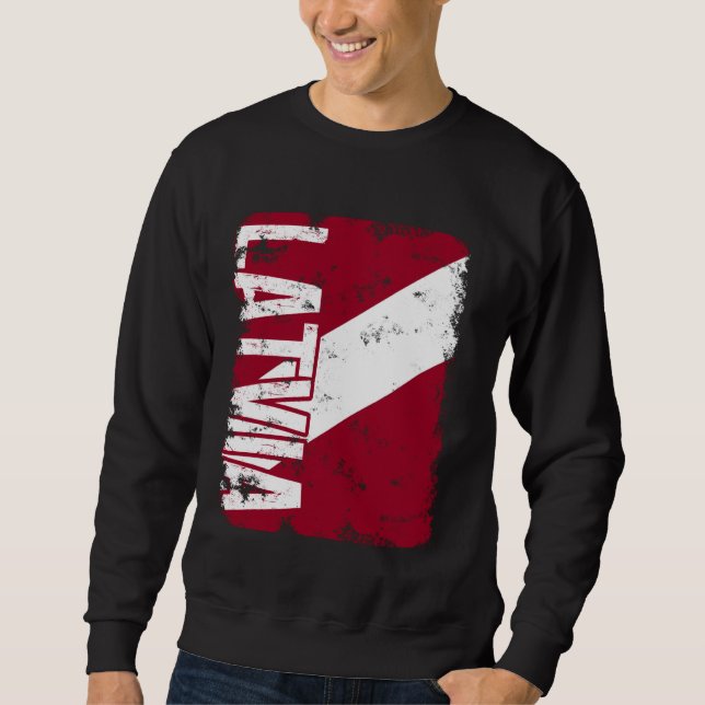 Sudadera Letonia Orgullo de Letonia Bandera de Letonia Patr (Anverso)